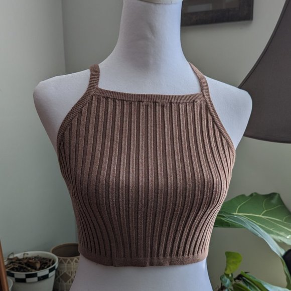 Anthropologie Tops - ANTHROPOLOGIE Maronie Ribbed Sleeveless Cami Tank Top in Mocha Size Small
